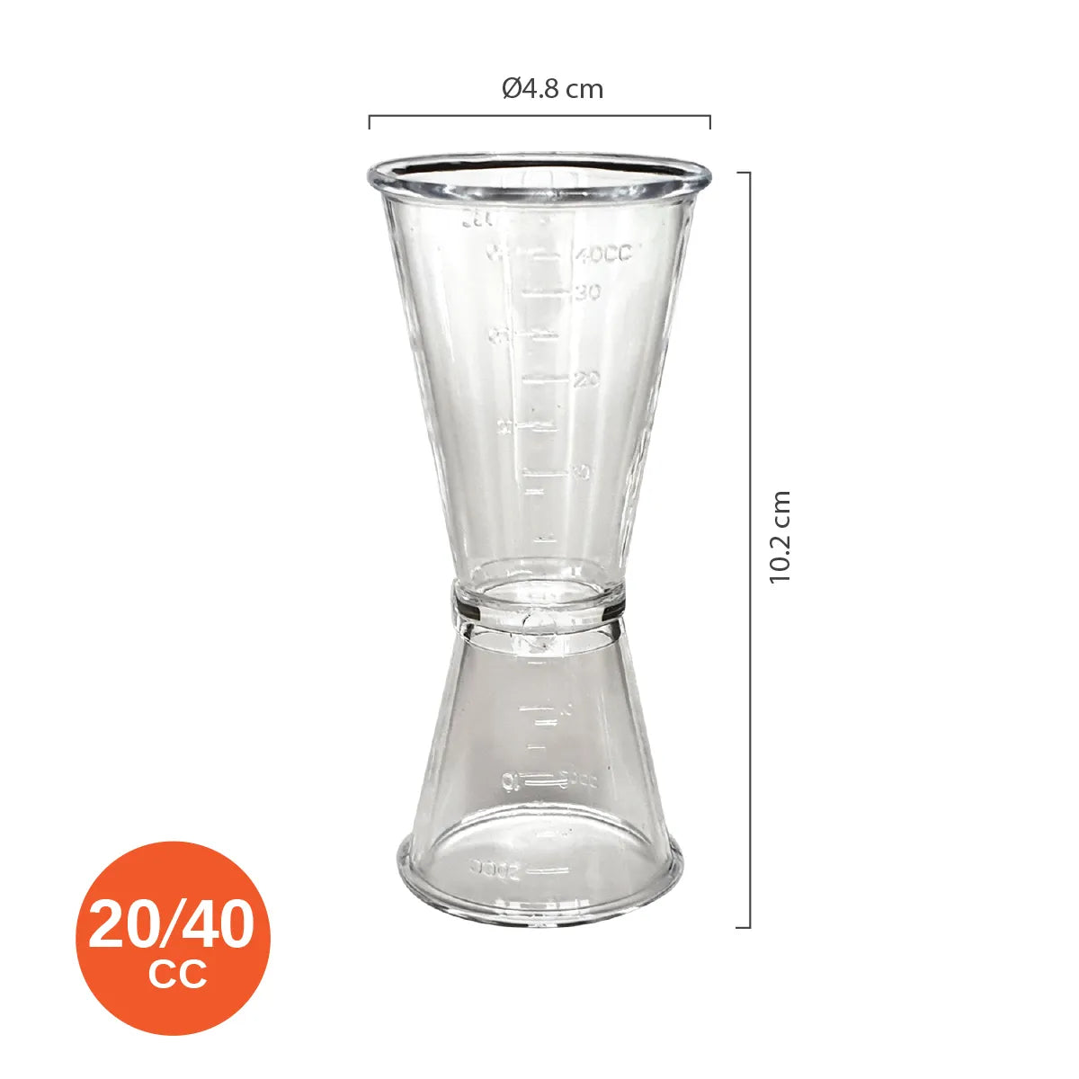 Double Clear Jigger Plastic Measure Cup