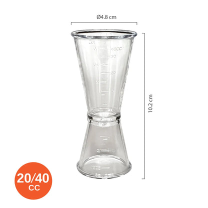 Double Clear Jigger Plastic Measure Cup